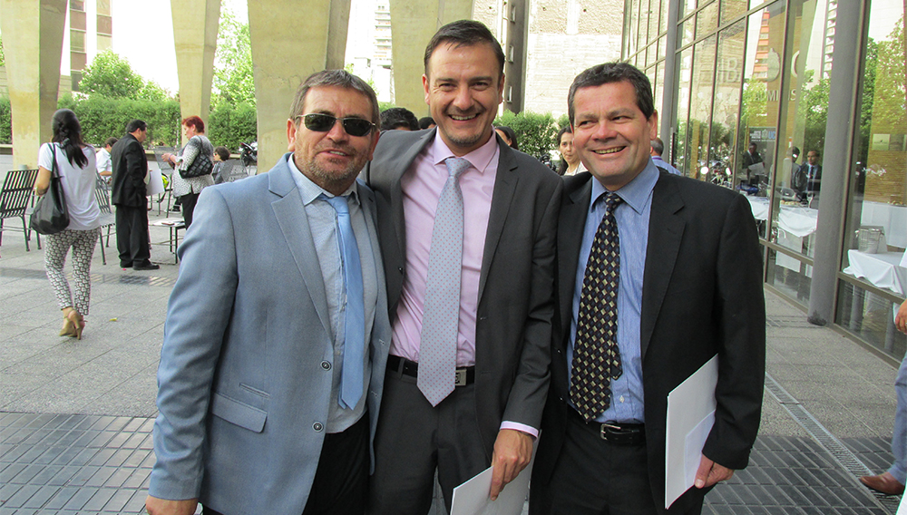 Los dirigentes sindicales Juan Carlos Guerra, Carlos Samoiedo, Alexis Mira. copia